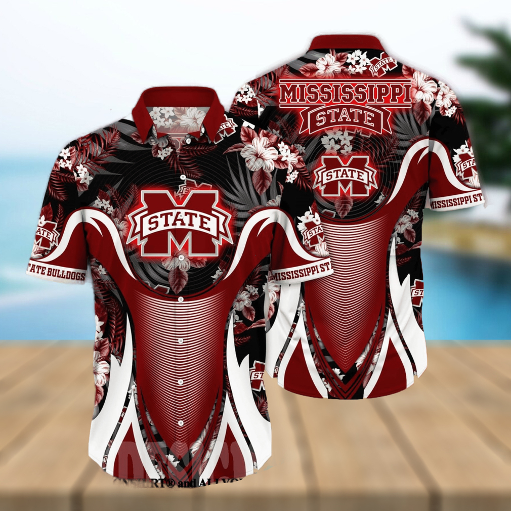 Mississippi State Bulldogs NCAA Flower Tropical All Over Print Unisex Hawaiian Shirt - Limotees