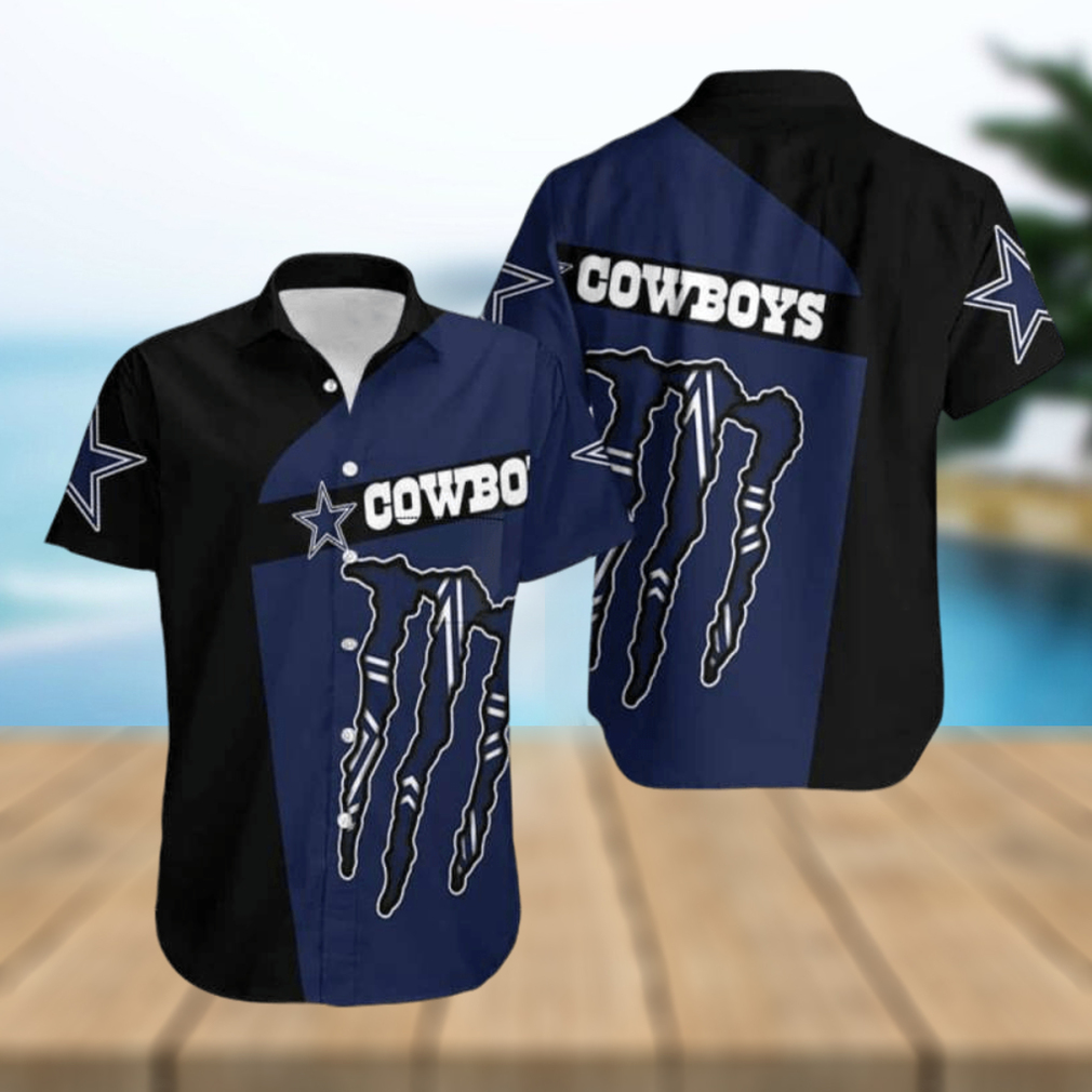 Monster Energy Dallas Cowboys Hawaiian Shirt Practical Beach Gift - Limotees