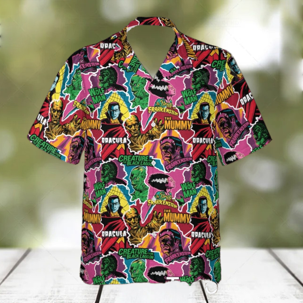 Monsters Pop Collage Universal Monsters Hawaiian Shirt - Limotees