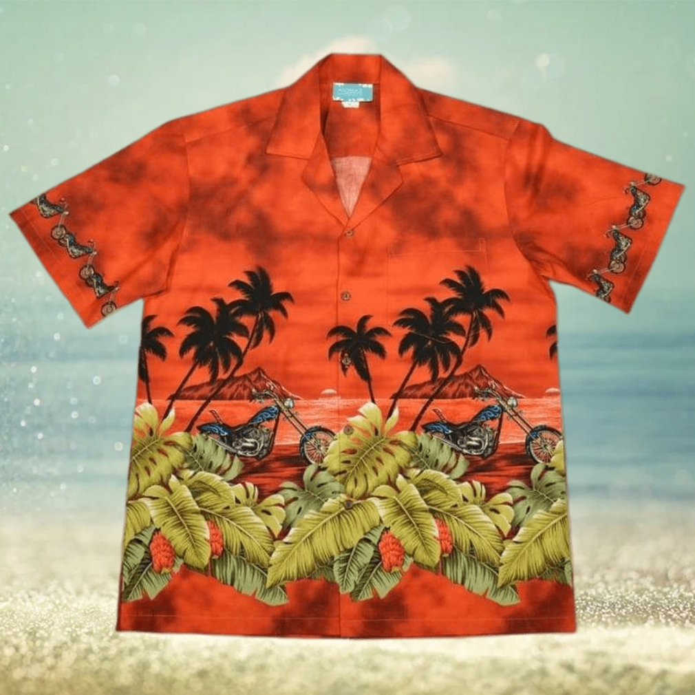 Motorcycle Orange High Quality Hawaiian Shirt - Limotees