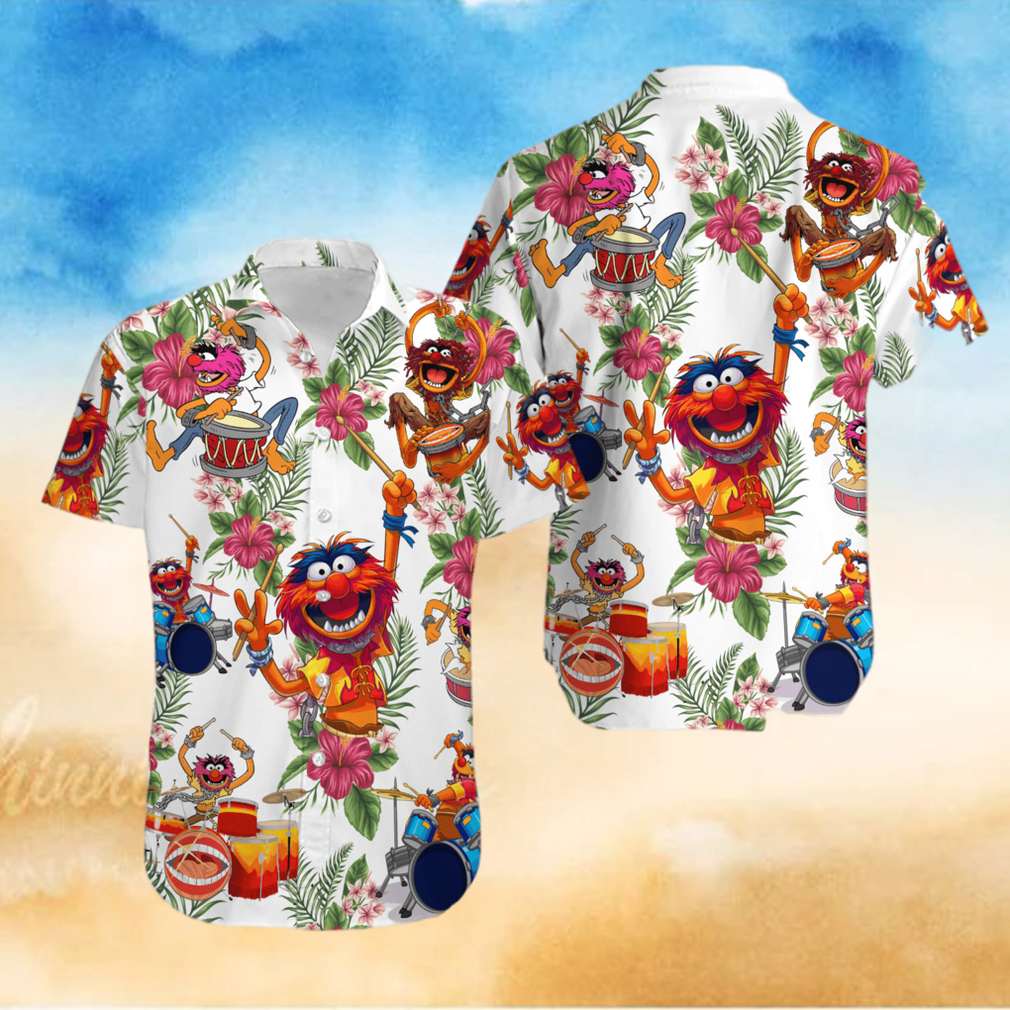 Muppet Playing Drum Tropical Flower Hawaiian Shirt - Limotees