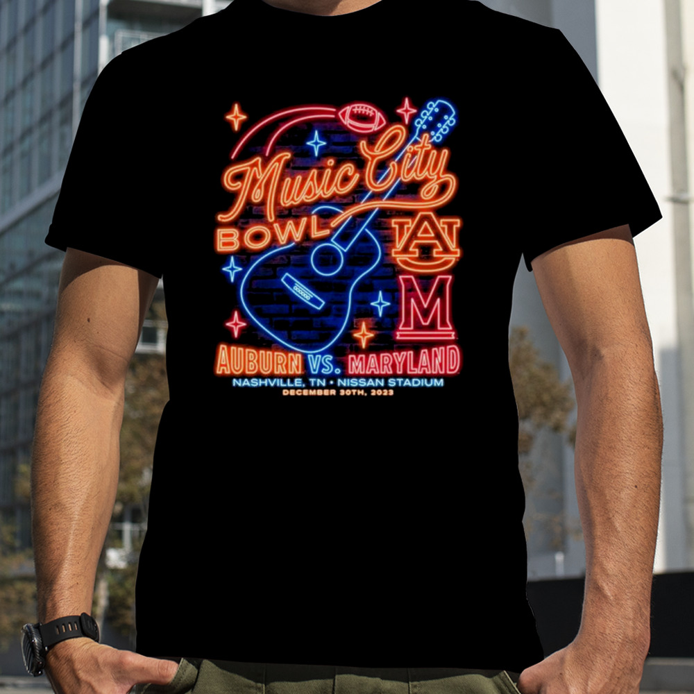 Music City Bowl Auburn Vs Maryland On Nashville TN Nissan Stadium December 30th 2023 T-Shirt