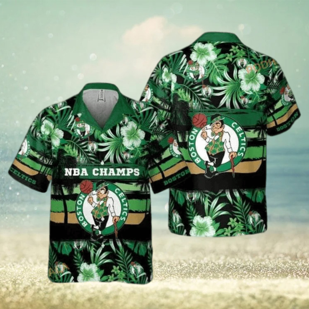 NBA Boston Celtics Hawaiian Shirt Summer Flower Pattern - Limotees