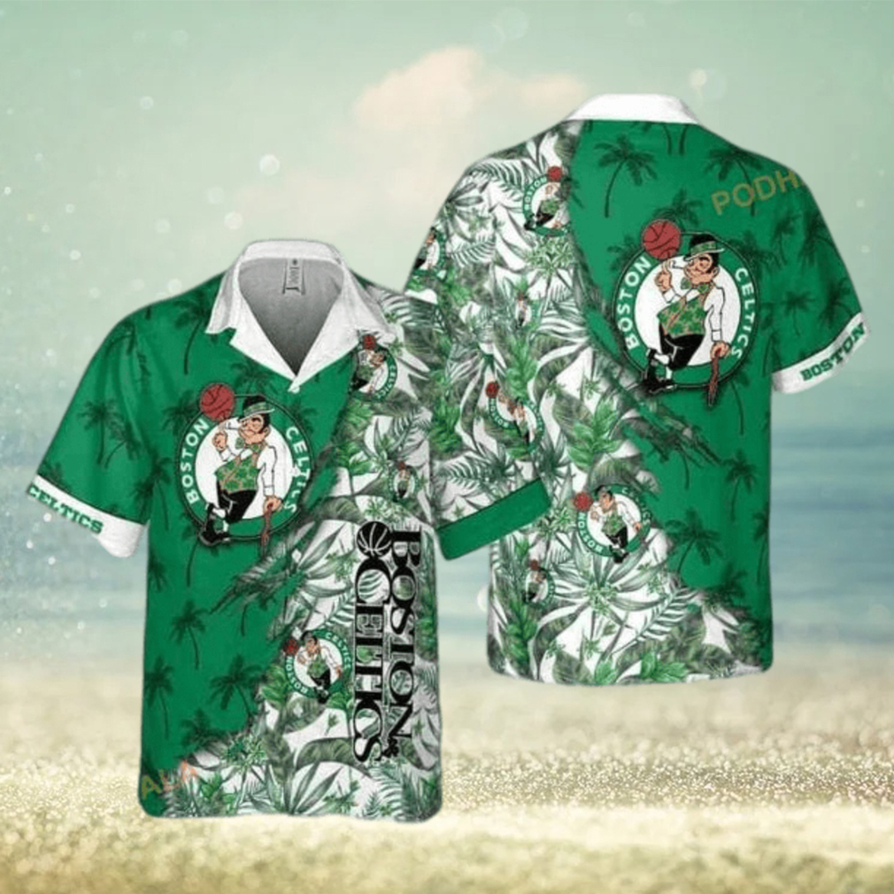 NBA Boston Celtics Tropical Flowers Hawaiian Shirt - Limotees