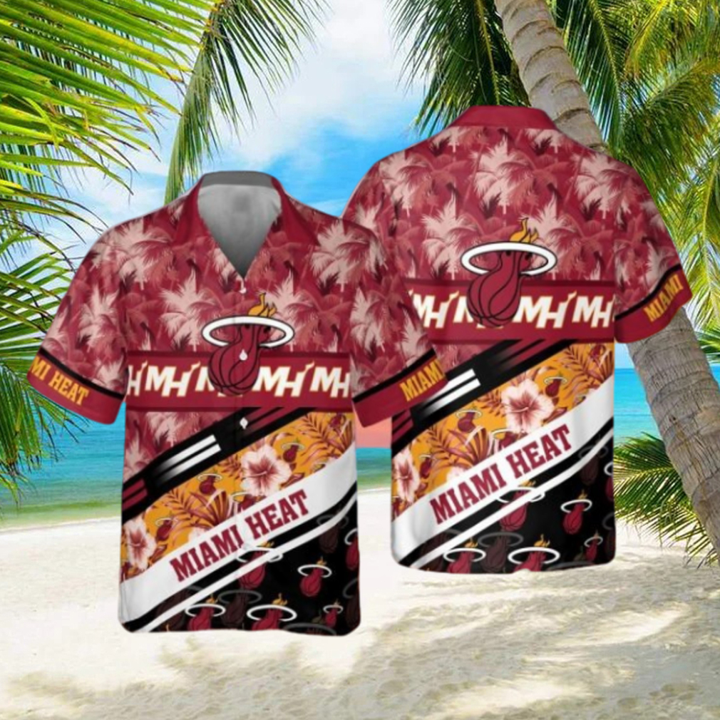 NBA Miami Heat Tree Hawaii Pattern Cute Print Hawaiian Shirt - Limotees