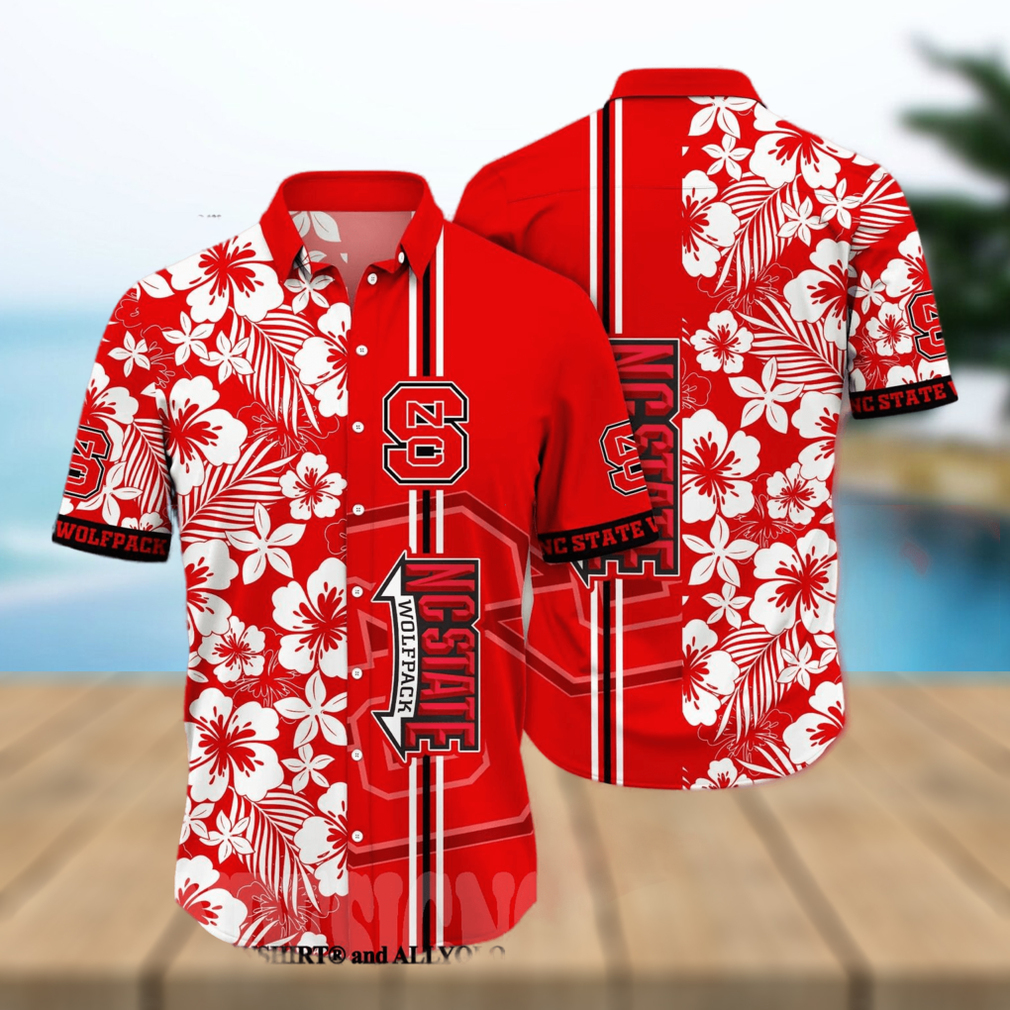 NC State Wolfpack NCAA Floral 3D All Over Print Hawaiian Shirt - Limotees