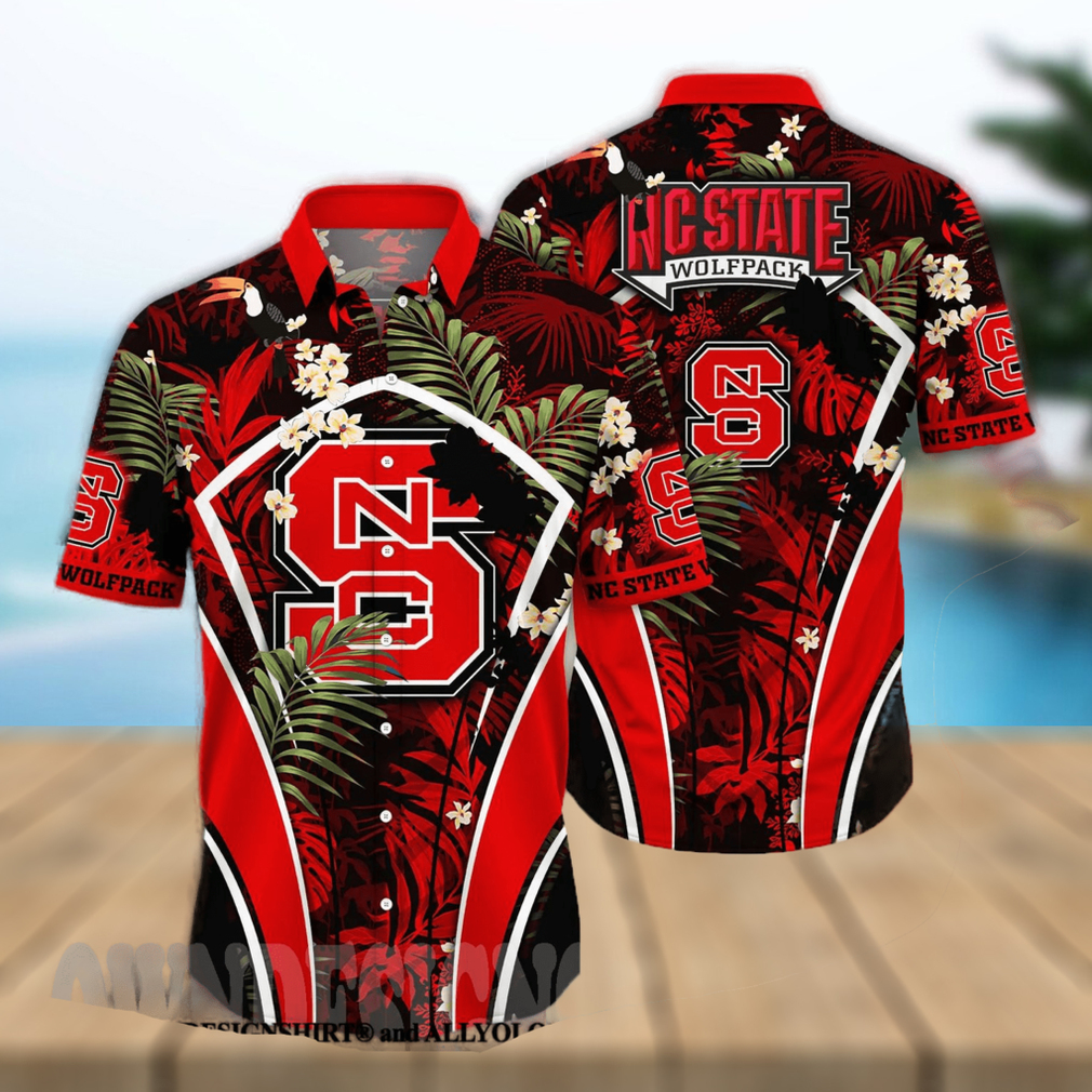 NC State Wolfpack NCAA Flower All Over Printed 3D Hawaiian Shirt - Limotees