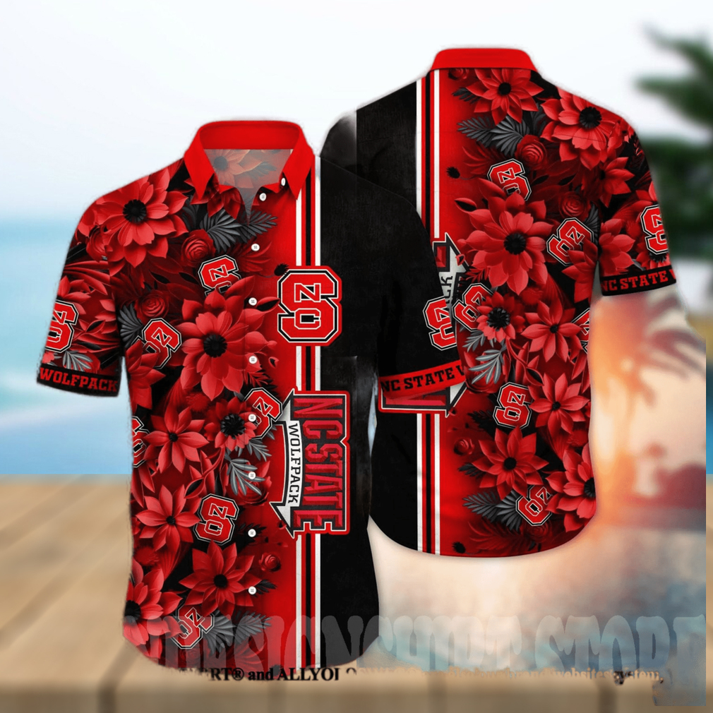 NC State Wolfpack NCAA Flower Full Print Classic Hawaiian Shirt - Limotees