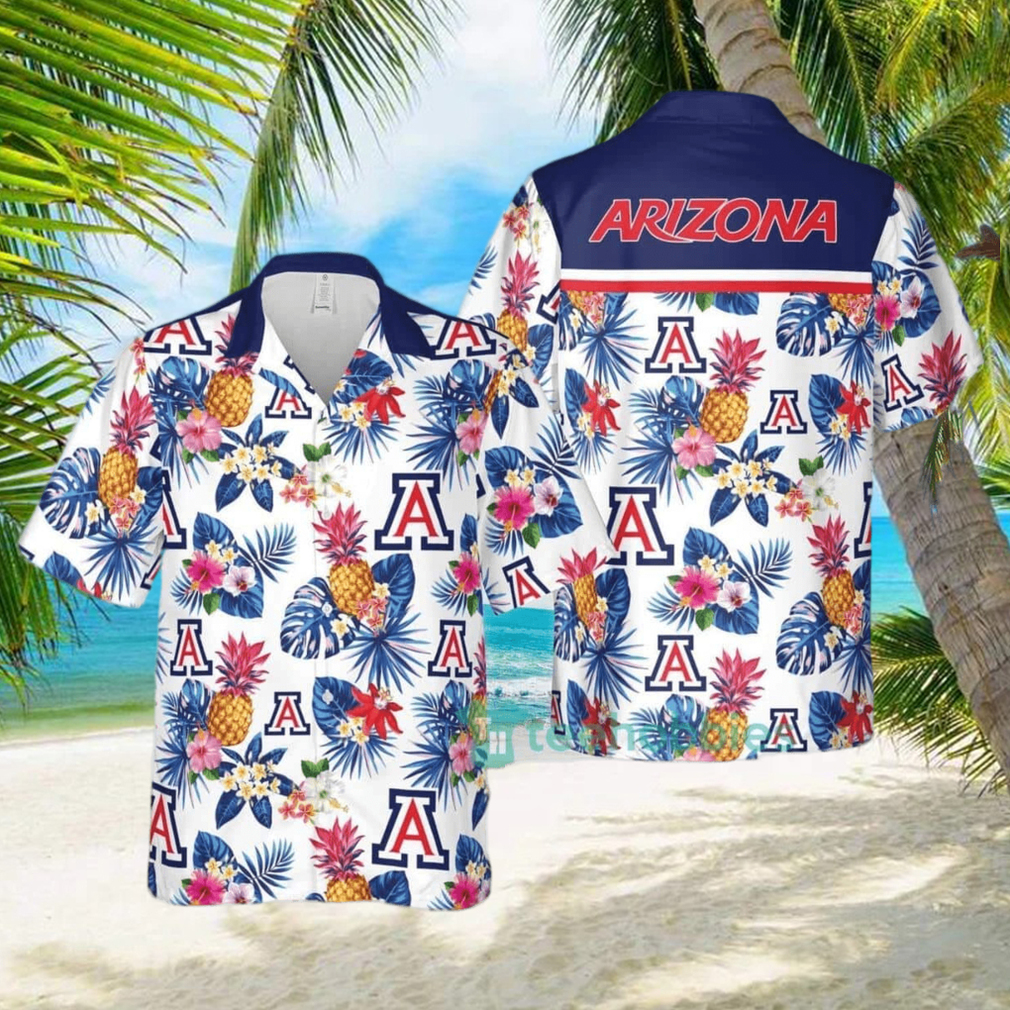 NCAA Arizona Wildcats Hawaiian Shirt Pineapple Tropical Flower Summer Beach Gift - Limotees