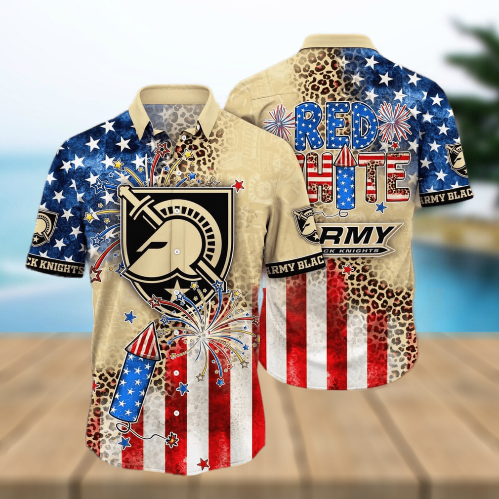 NCAA Army Black Knights Hawaiian Shirt Fireworks Independence Day - Limotees