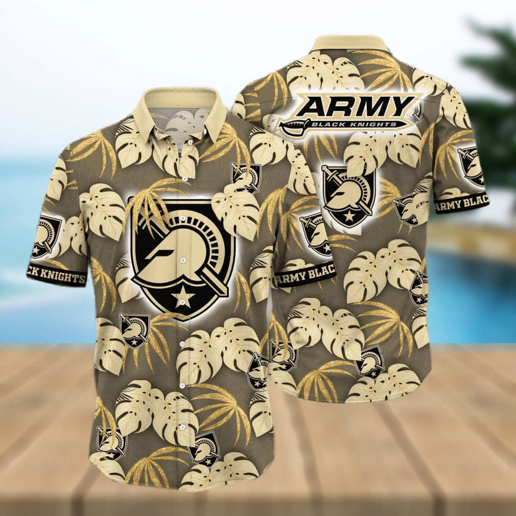 NCAA Army Black Knights Hawaiian Shirt Palm Leaves Pattern Gift For Beach Trip - Limotees