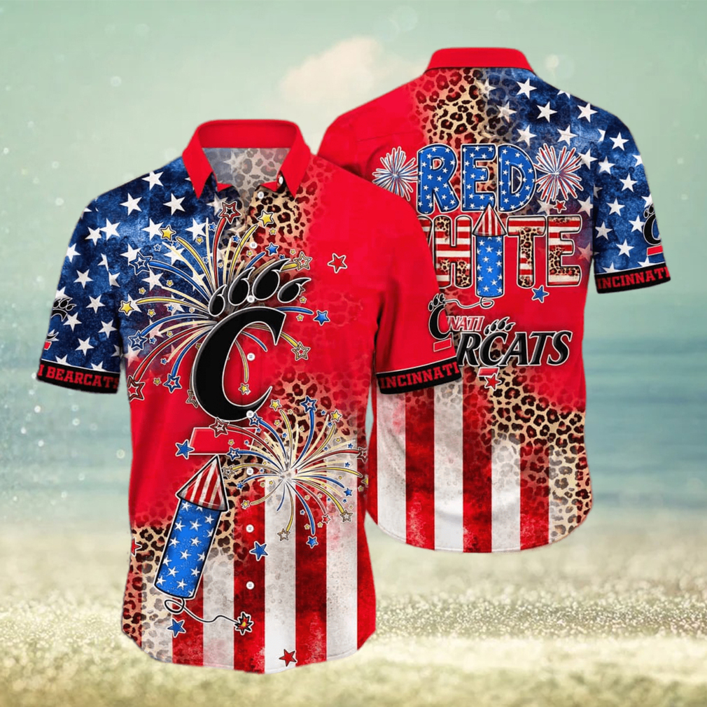 NCAA Cincinnati Bearcats Hawaiian Shirt Fireworks Independence Day - Limotees