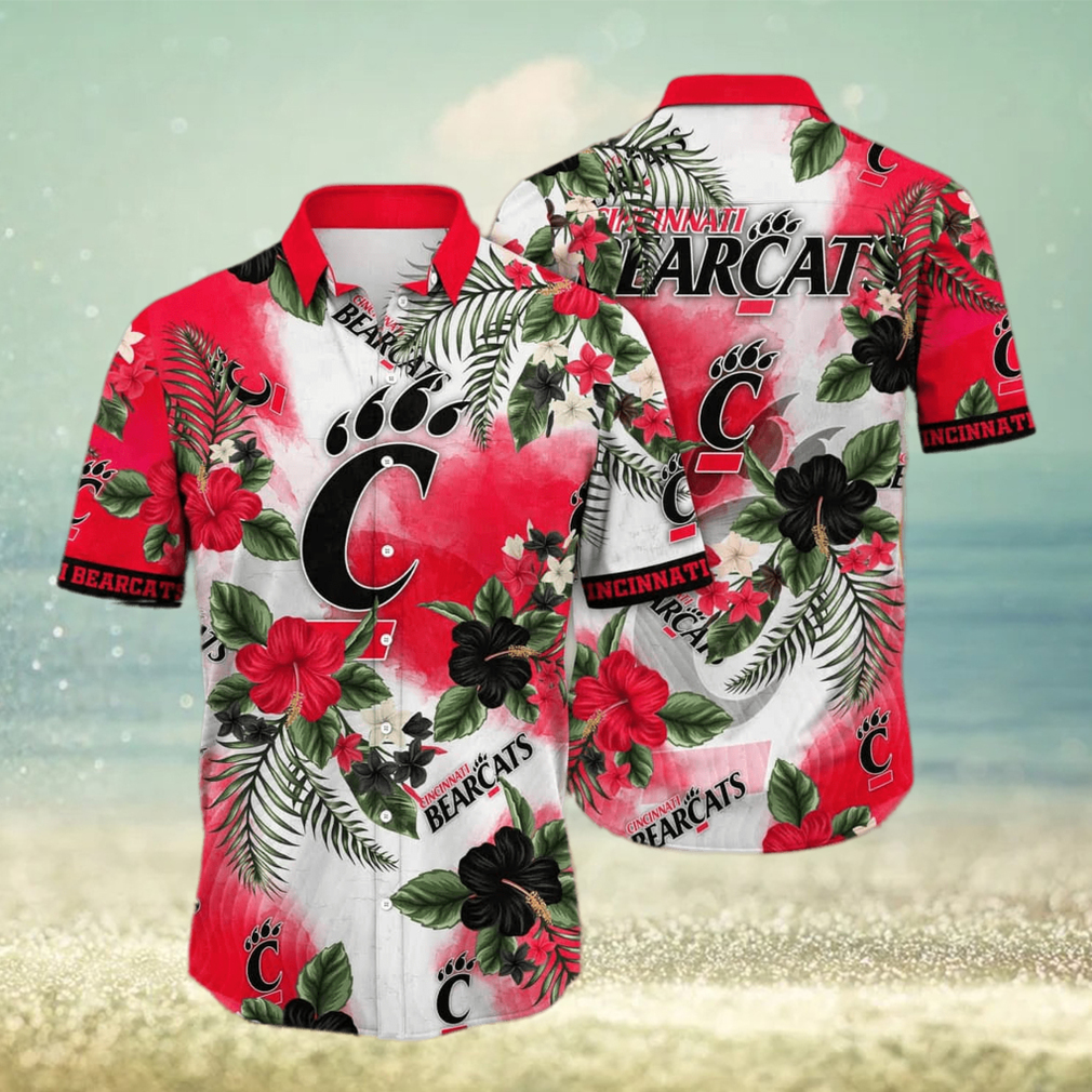 NCAA Cincinnati Bearcats Hawaiian Shirt Hibiscus Flowers Pattern - Limotees