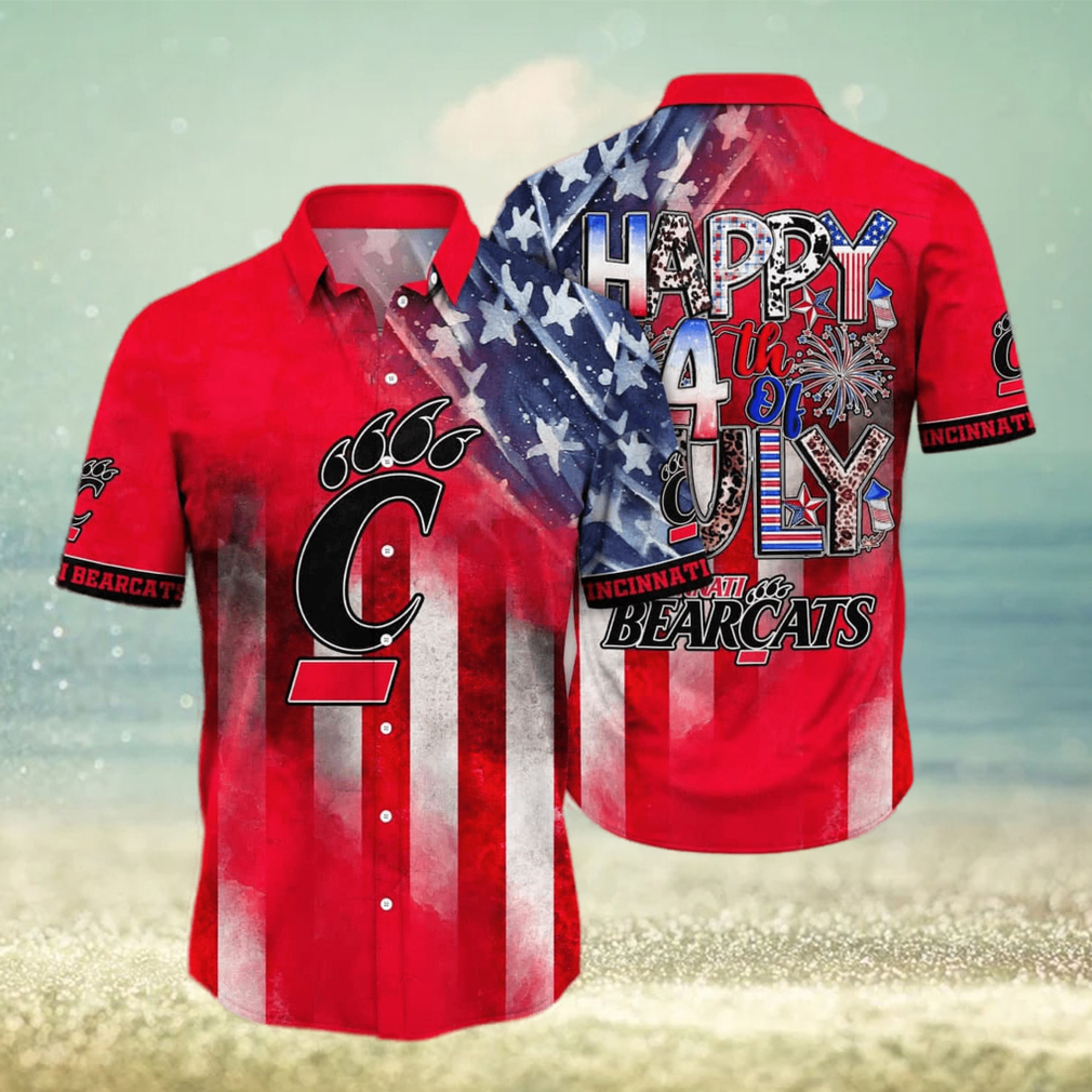 NCAA Cincinnati Bearcats Hawaiian Shirt Independence Day Happy 4th Of July - Limotees