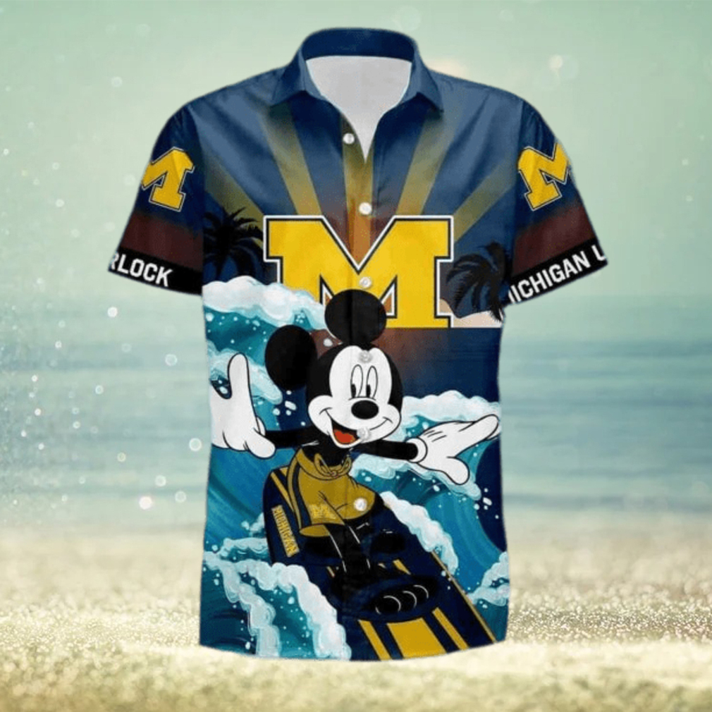 NCAA Disney Mickey Mouse Michigan Wolverines Hawaiian Shirt - Limotees