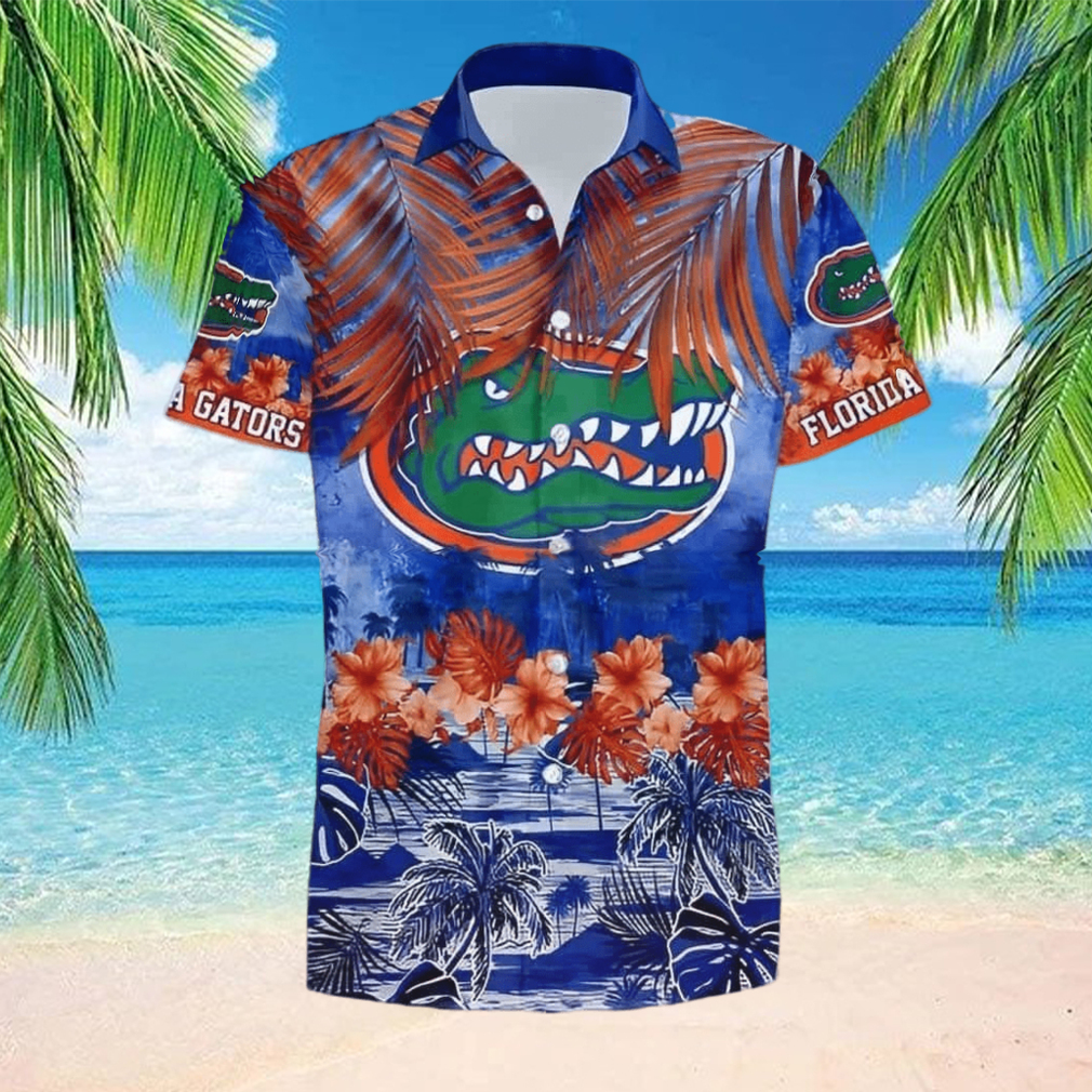 NCAA Florida Gators Hawaiian Shirt Hibiscus Tropical Leaves Best Beach Gift - Limotees