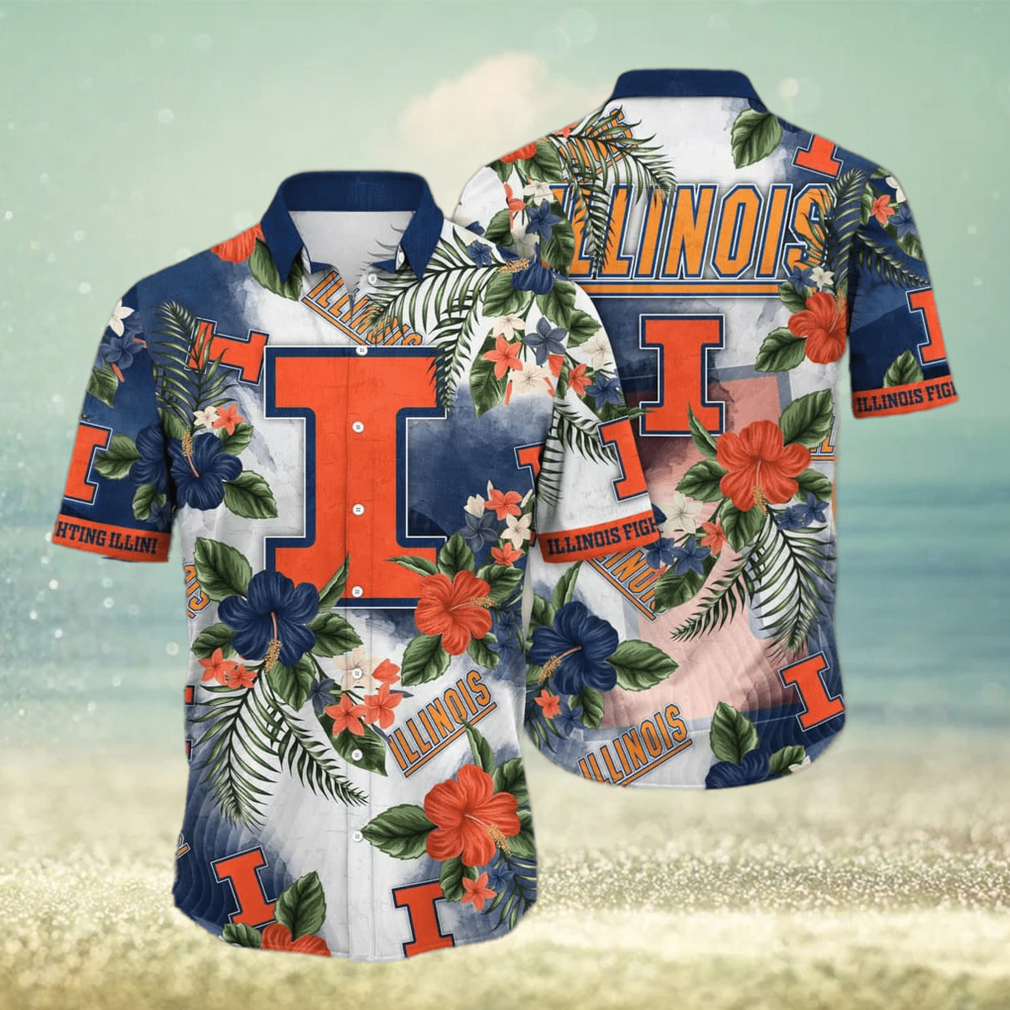 NCAA Illinois Fighting Illini Hawaiian Shirt Aloha Forest Gift For Best Friend - Limotees