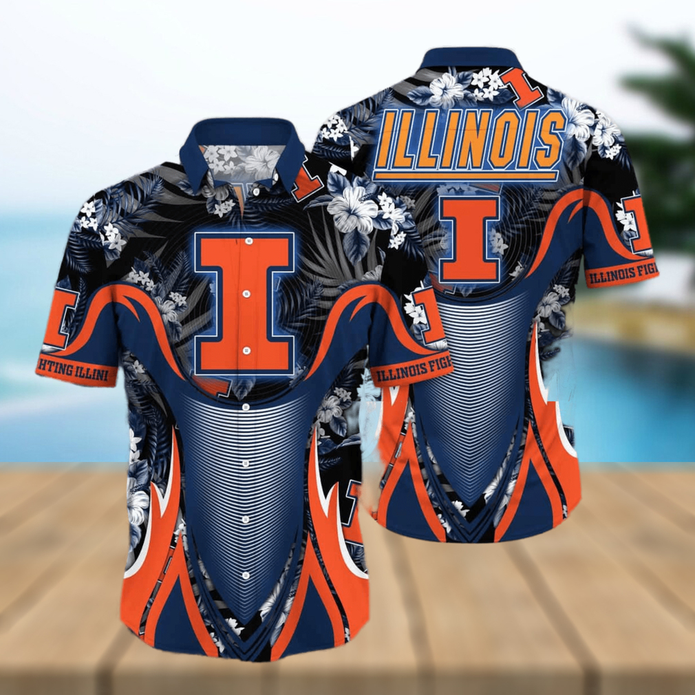 NCAA Illinois Fighting Illini Hawaiian Shirt Beach Lovers Gift - Limotees