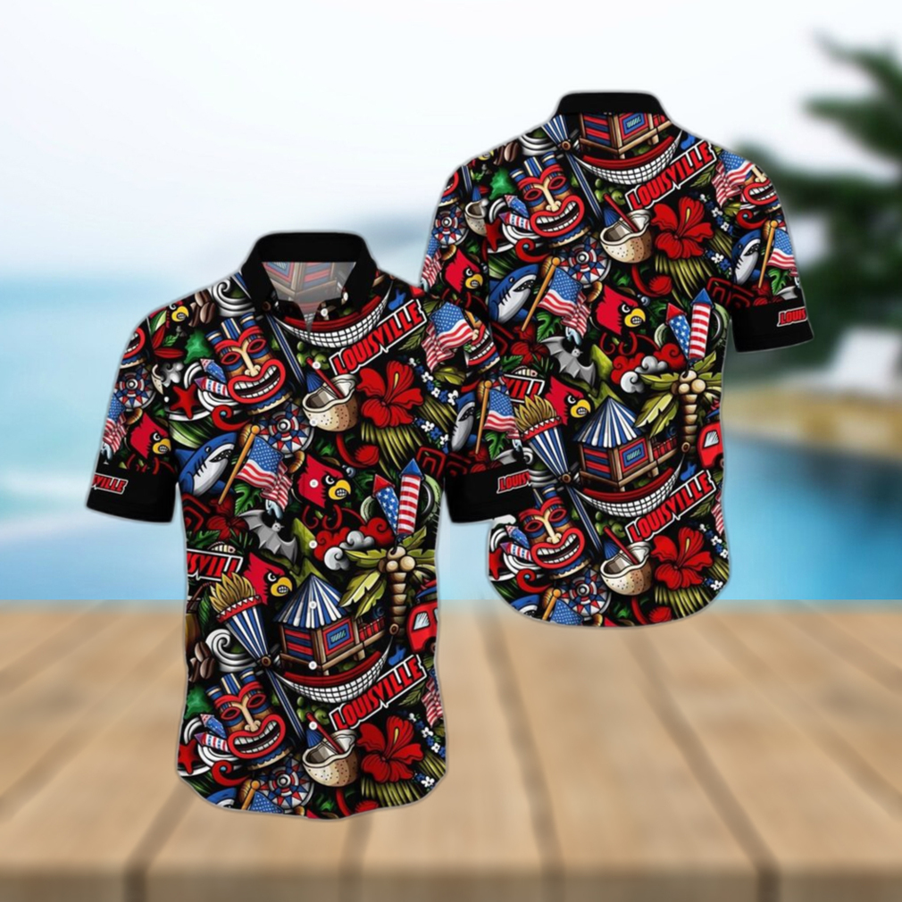 NCAA Louisville Cardinals Flower Hawaii Shirt Summer Vibes For FootBall Fans - Limotees