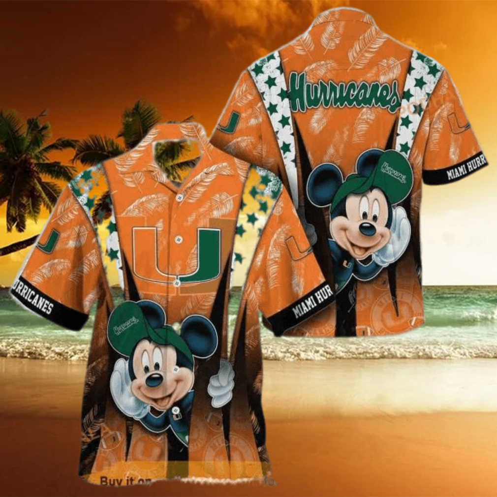 NCAA Miami Hurricanes Hawaiian Shirt Mickey Mouse Disney Summer Gift - Limotees