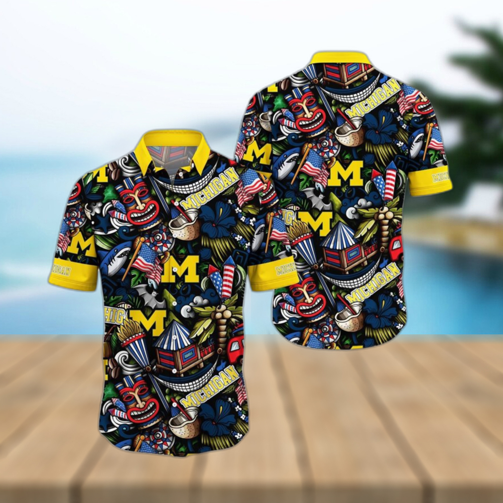 NCAA Michigan Wolverines Flower Hawaii Shirt Summer Vibes For FootBall Fans - Limotees