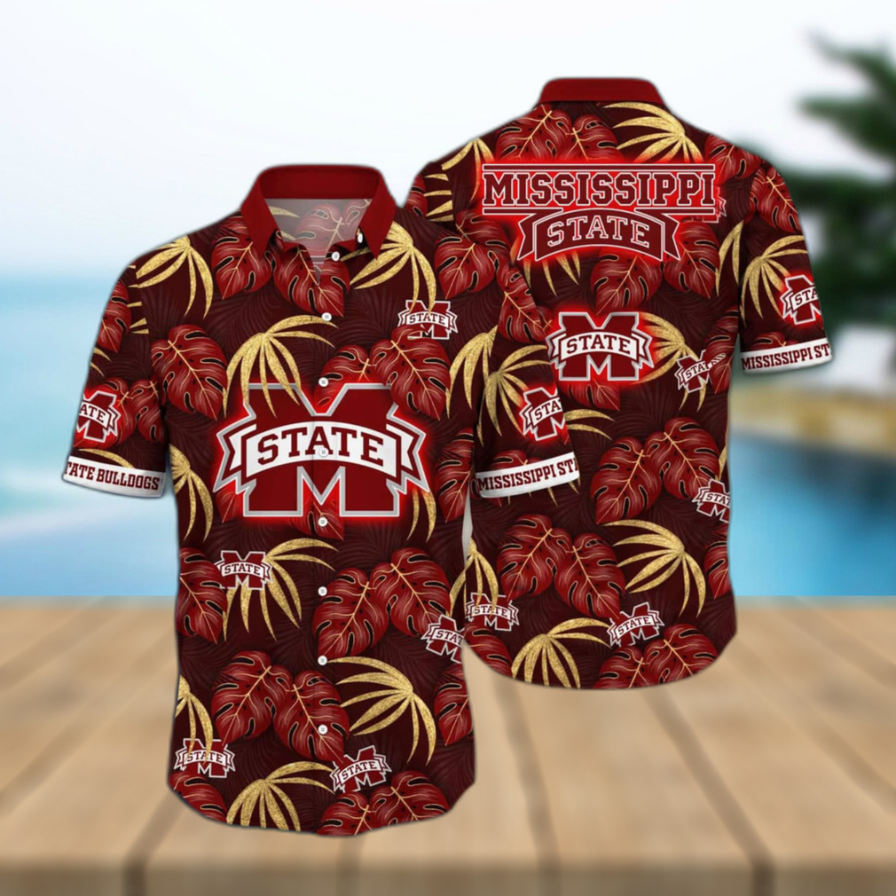 NCAA Mississippi State Bulldogs Hawaiian Shirt Palm Leaves Beach Lovers Gift - Limotees