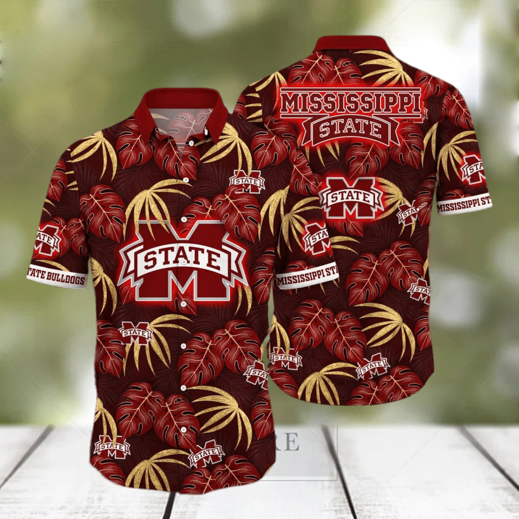 NCAA Mississippi State Bulldogs Hawaiian Shirt Palm Leaves Pattern Beach Lovers Gift - Limotees