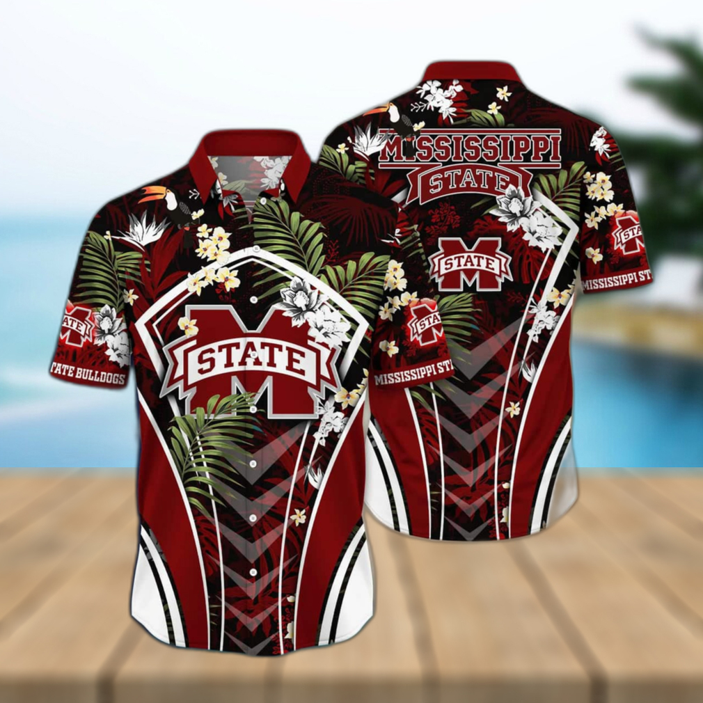 NCAA Mississippi State Bulldogs Hawaiian Shirt Tropical Palm Leaves Gift For Dad - Limotees