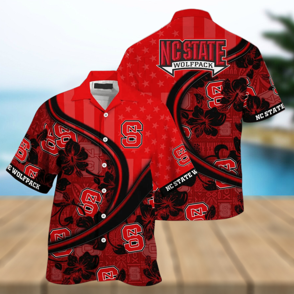 NCAA NC State Wolfpack Hawaiian Shirt Customize Name Beach Vacation Gift - Limotees