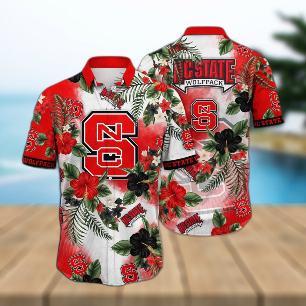 NCAA NC State Wolfpack Hawaiian Shirt Hibiscus Flowers Gift For Friends - Limotees