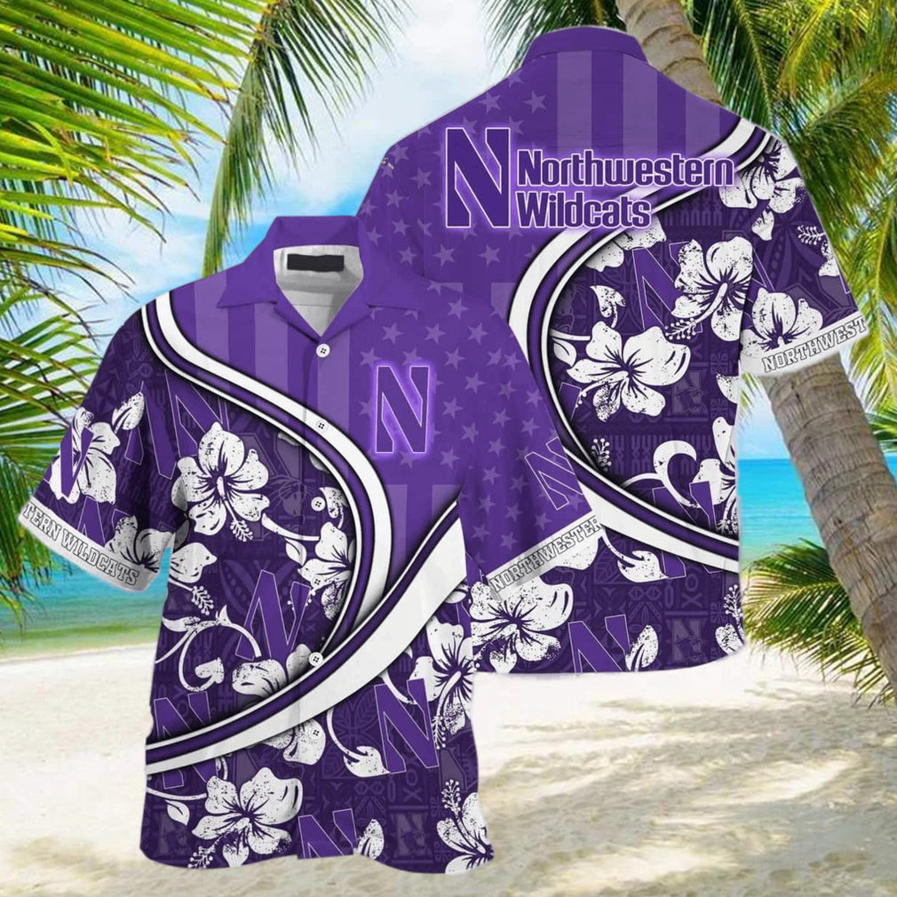 NCAA Northwestern Wildcats Hawaiian Shirt Custom Name Beach Lovers Gift - Limotees