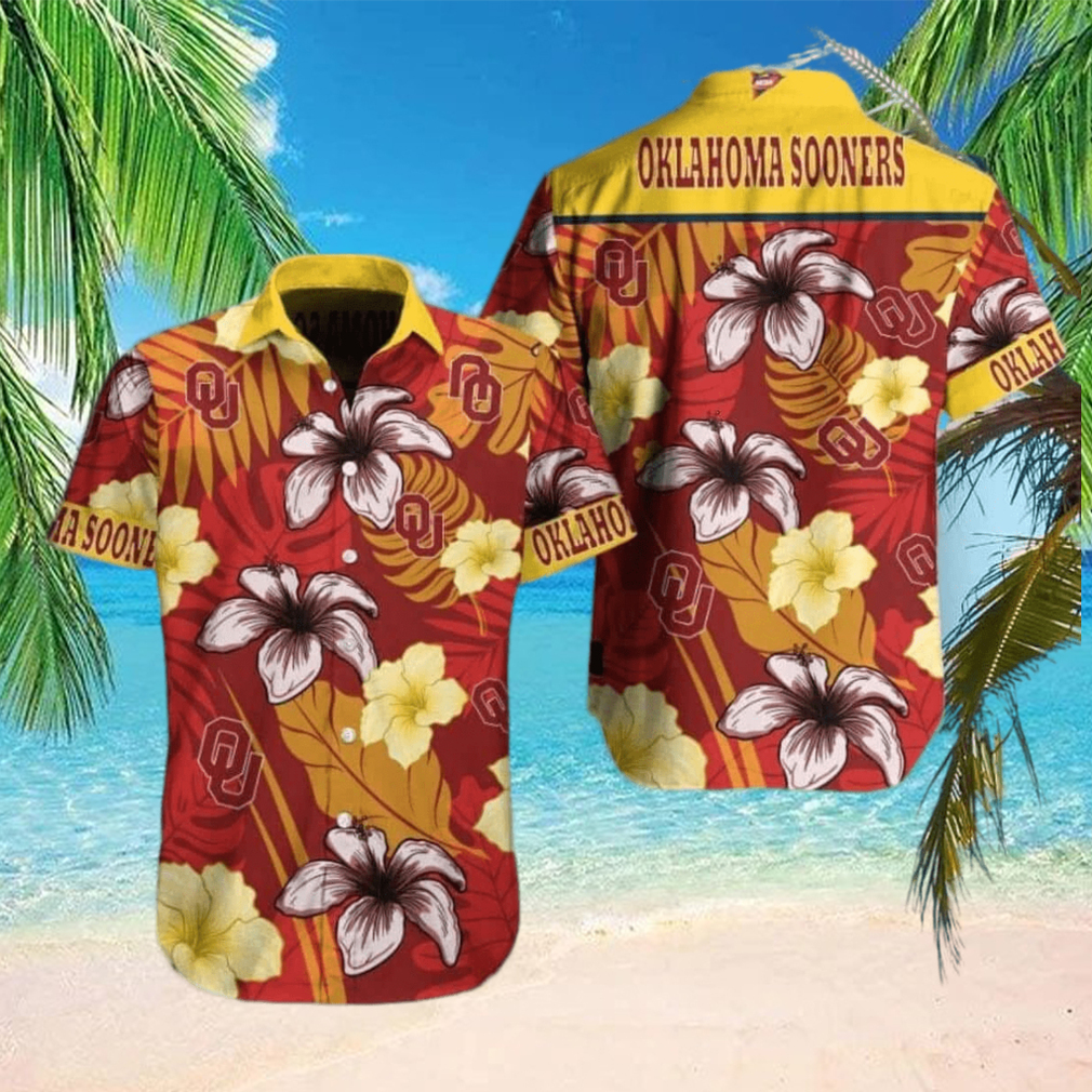 NCAA Oklahoma Sooners Hawaiian Shirt Aloha Flower Beach Gift For Him - Limotees