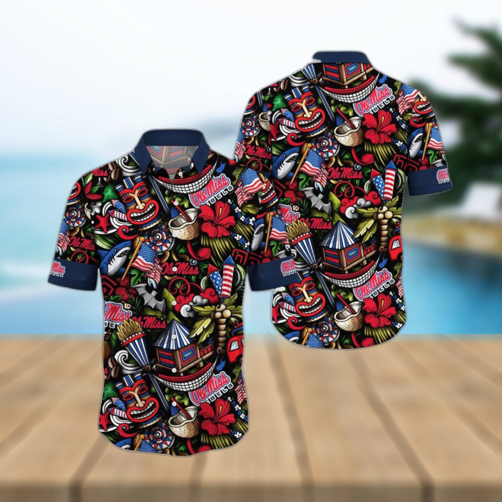 NCAA Ole Miss Rebels Flower Hawaii Shirt Summer Vibes For FootBall Fans - Limotees