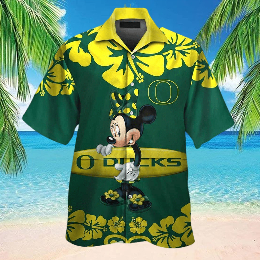 NCAA Oregon Ducks And Minnie Mouse Hawaiian Shirt Tropical Aloha Beach Lovers Gift - Limotees