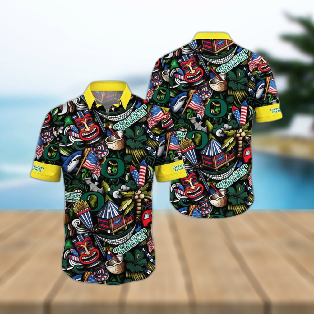 NCAA Oregon Ducks Flower Hawaii Shirt Summer Vibes For FootBall Fans - Limotees