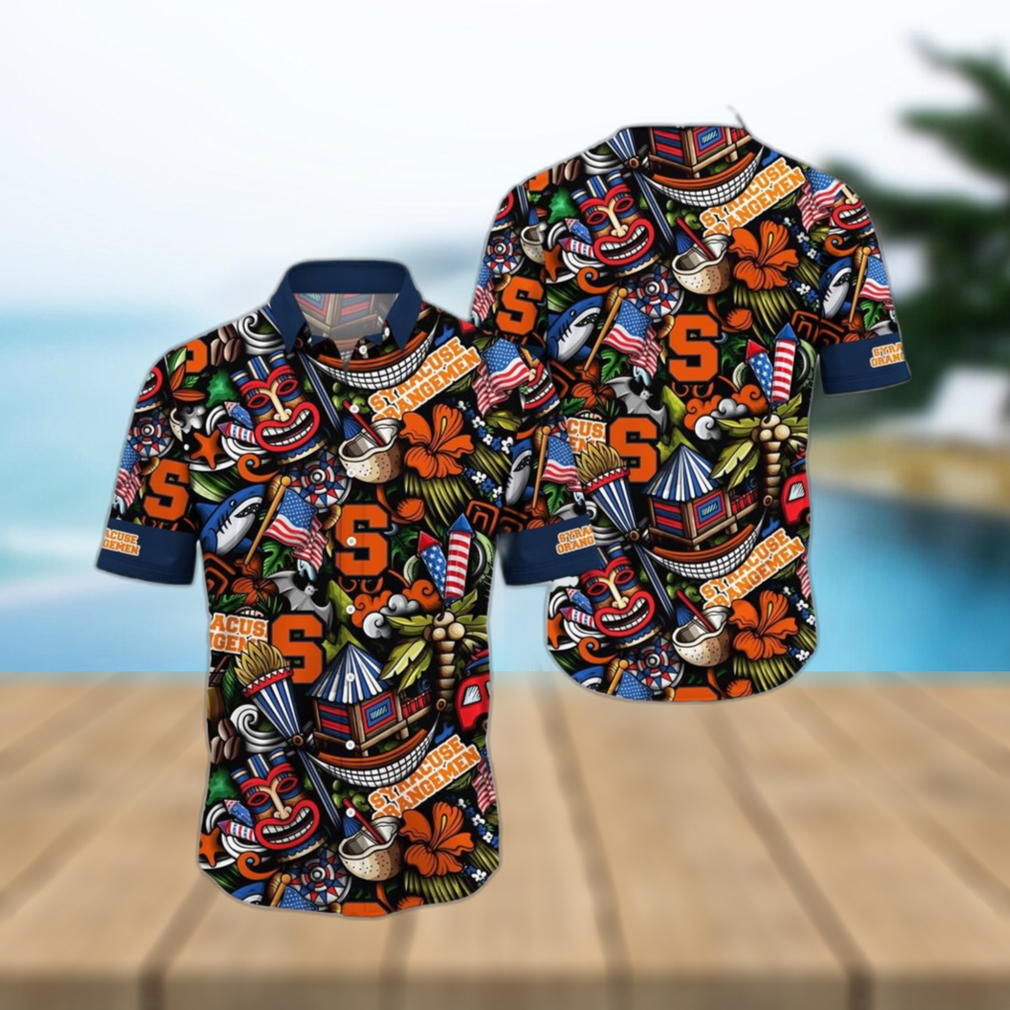 NCAA Syracuse Orange Flower Hawaii Shirt Summer Vibes For FootBall Fans - Limotees