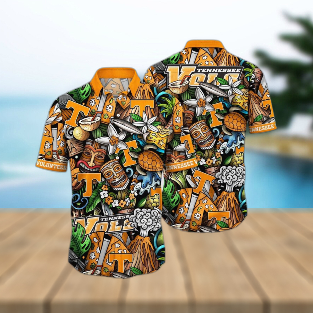 NCAA Tennessee Volunteers Tiki Hippie Hawaiian Shirt The Perfect Summer Vibe For FootBall Fans - Limotees