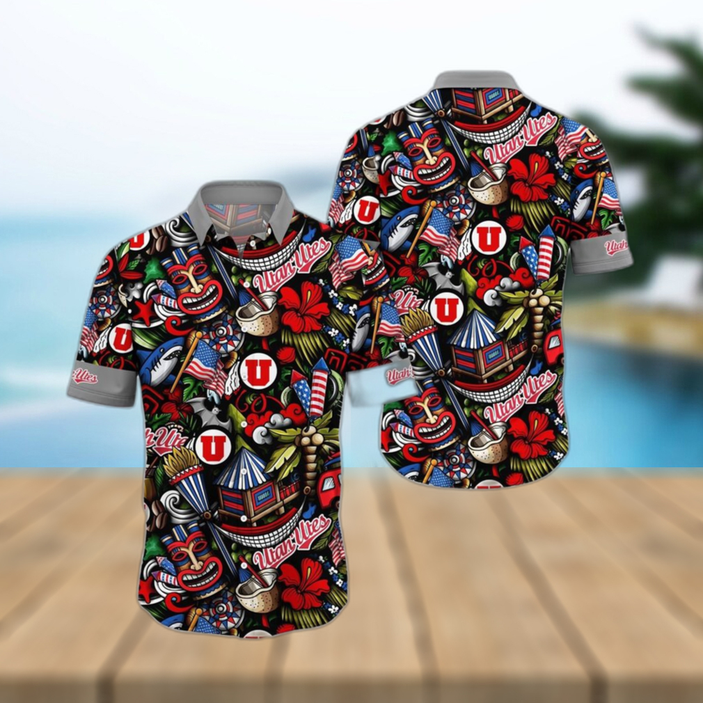 NCAA Utah Utes Flower Hawaii Shirt Summer Vibes For FootBall Fans - Limotees