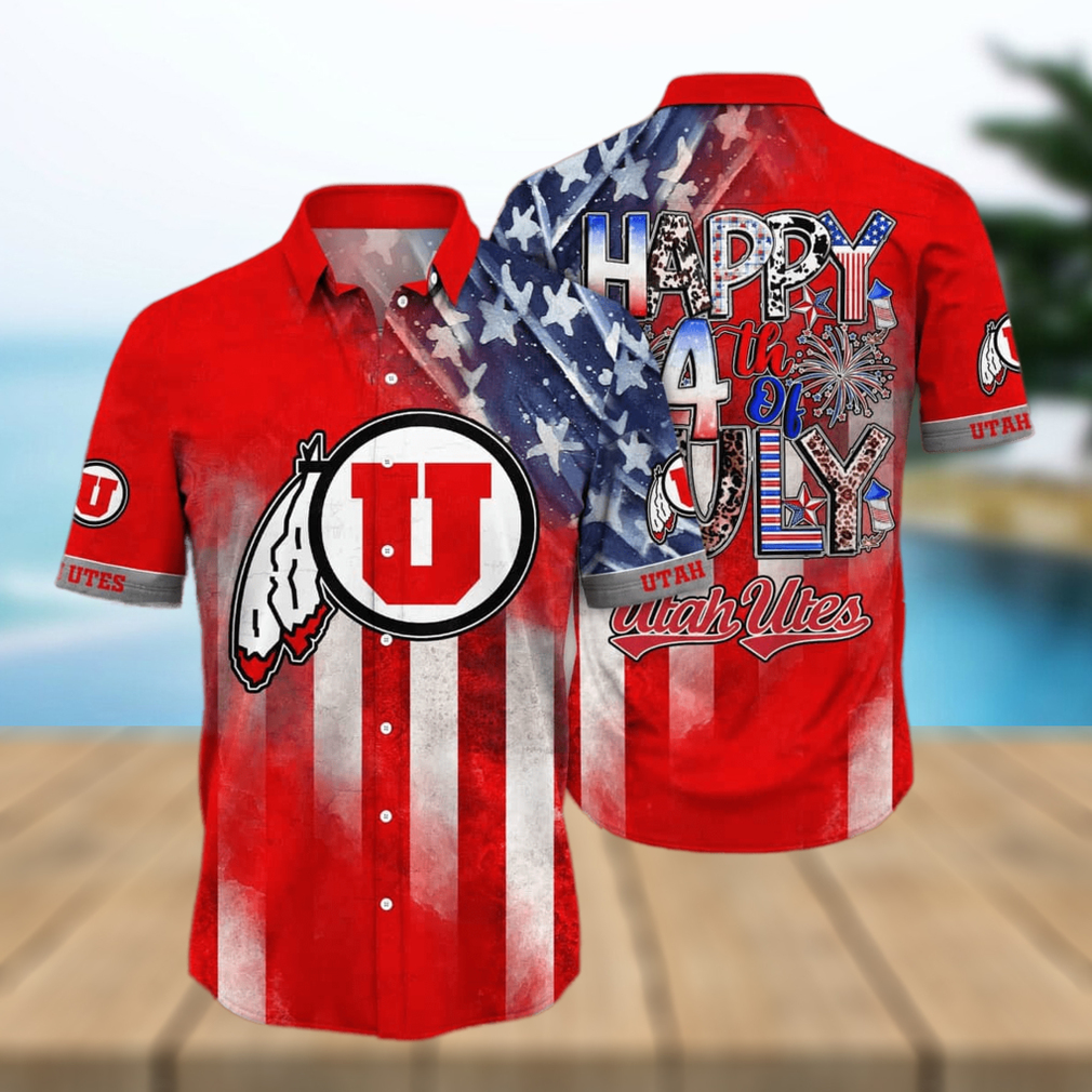 NCAA Utah Utes Hawaiian Shirt Independence Day Happy 4th Of July - Limotees