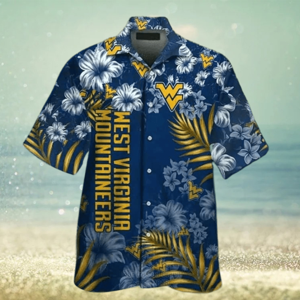 NCAA Virginia Mountaineers Hawaiian Shirt Tropical Flower Summer Beach Gift hawaiian shirt - Limotees