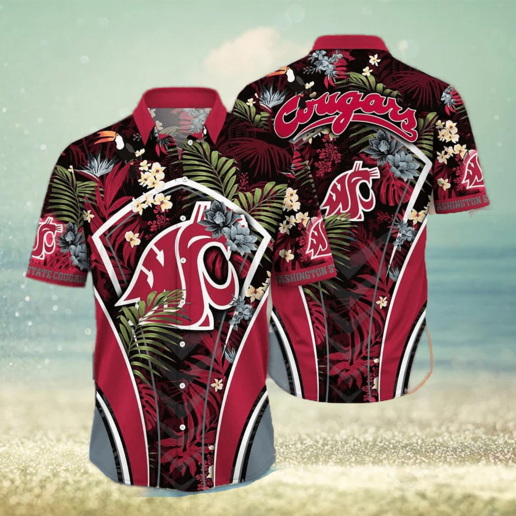 NCAA Washington State Cougars Hawaiian Shirt Aloha Shirt Gift For Beach Lovers - Limotees