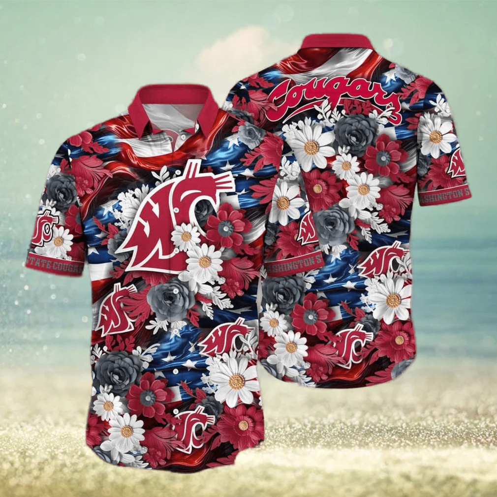 NCAA Washington State Cougars Hawaiian Shirt Aloha Shirt Independence Day - Limotees