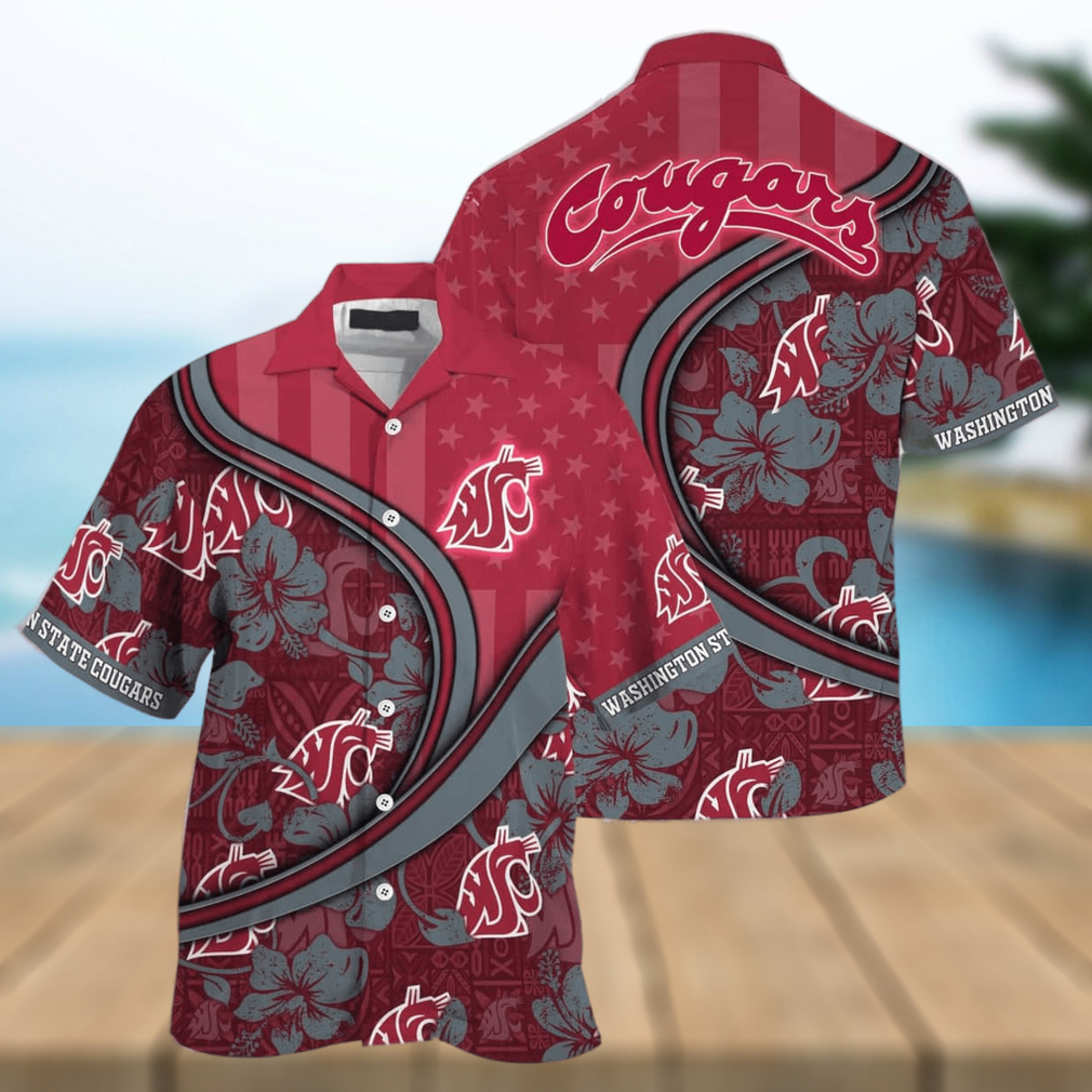 NCAA Washington State Cougars Hawaiian Shirt Custom Name Beach Gift For Friend - Limotees