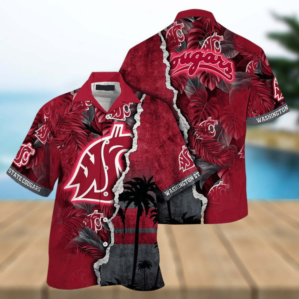 NCAA Washington State Cougars Hawaiian Shirt Custom Name Summer Vacation Gift - Limotees