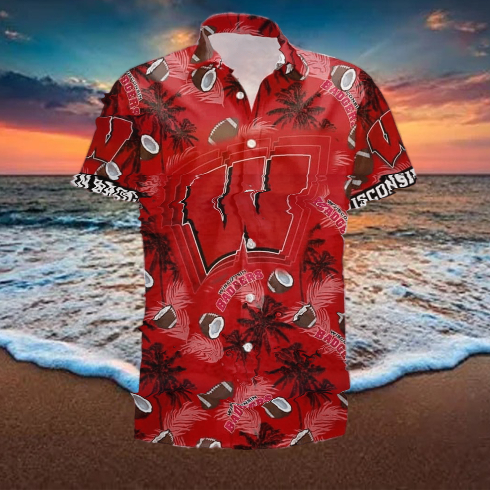 NCAA Wisconsin Badgers Hawaiian Shirt Beach Gift For Friend - Limotees