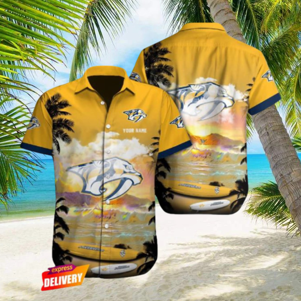 Nashville Predators Nhl Custom Name Hawaiian Shirts For Men Women Fans shirt - Limotees