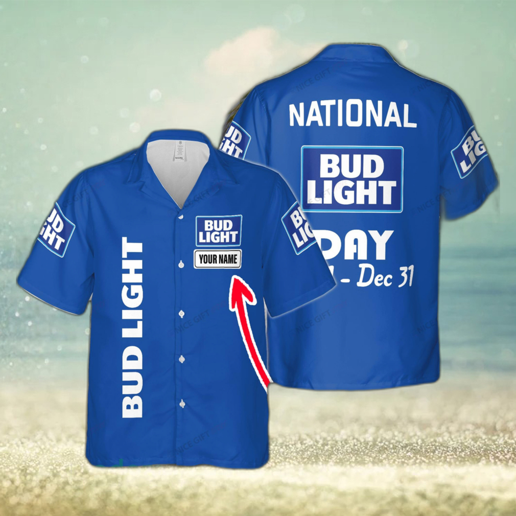 National Bud Light Lei Custom Name Hawaiian Shirt Love Beer Gift - Limotees