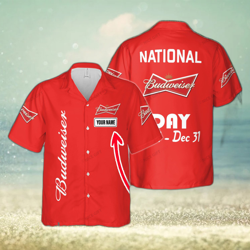 National Budweiser Coconut Custom Name Hawaiian Shirt Love Beer Gift - Limotees