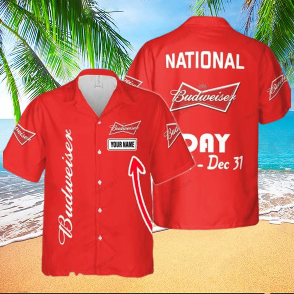 National Budweiser Day Jan 1 Dec 31 Custom Name Men And Women Hawaiian Shirt - Limotees