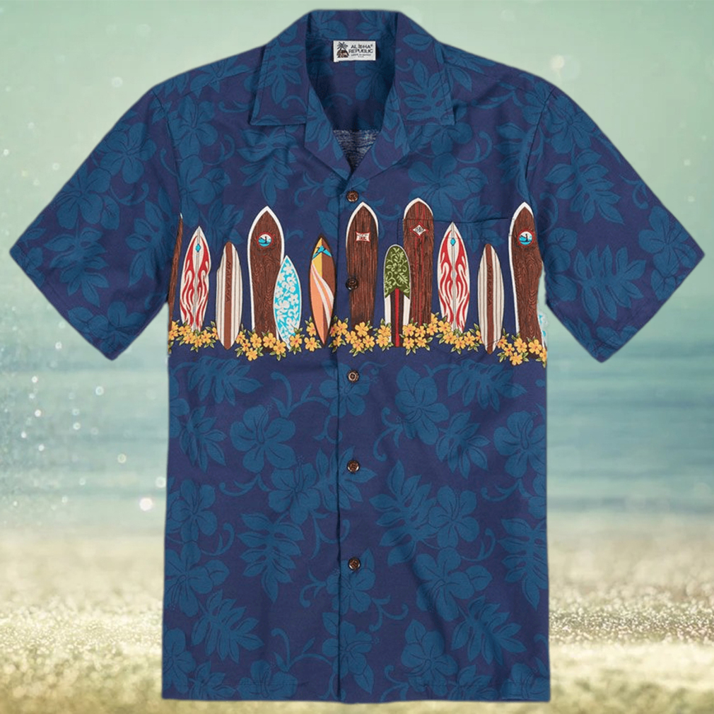 Navy Blue Nice Design Hawaiian Shirt - Limotees